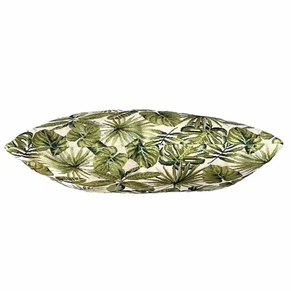 Square Cushion with Botanical Print - Green