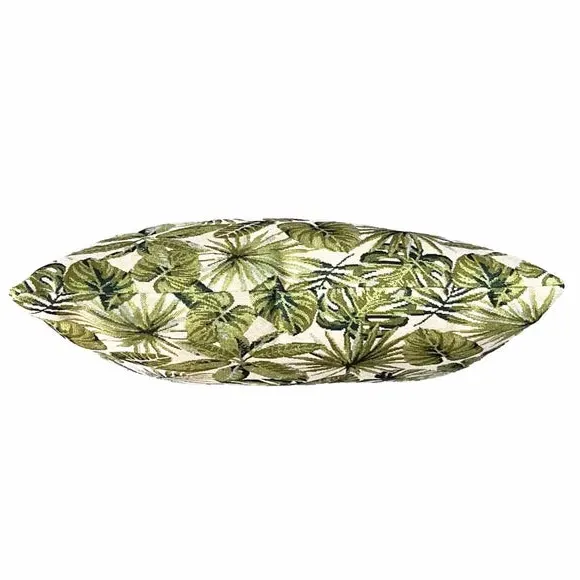 Square Cushion with Botanical Print - Green