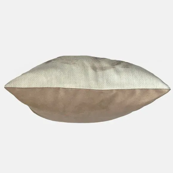 Square Cushion with Dog Print - White, Polyester