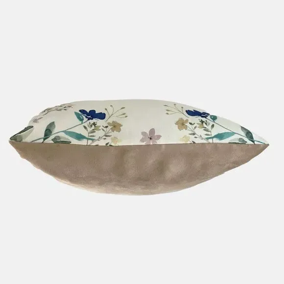 Square Cushion with Floral Print - Multicolor