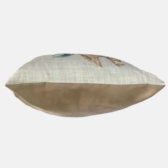 Square Cushion with Giraffe Print - Grey, Polyester