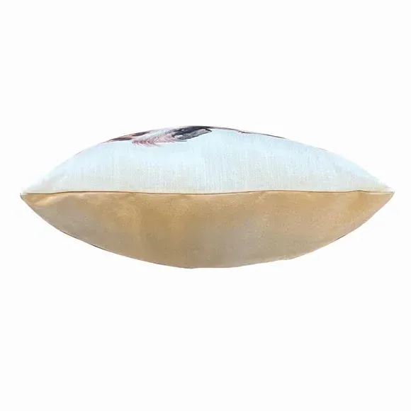 Square Cushion with Guinea Pig Print - Cream