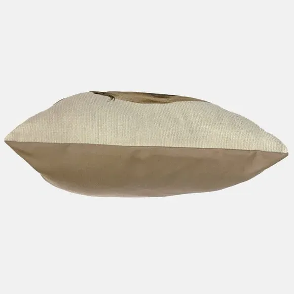 Square Cushion with Pet Print - Brown, Polyester