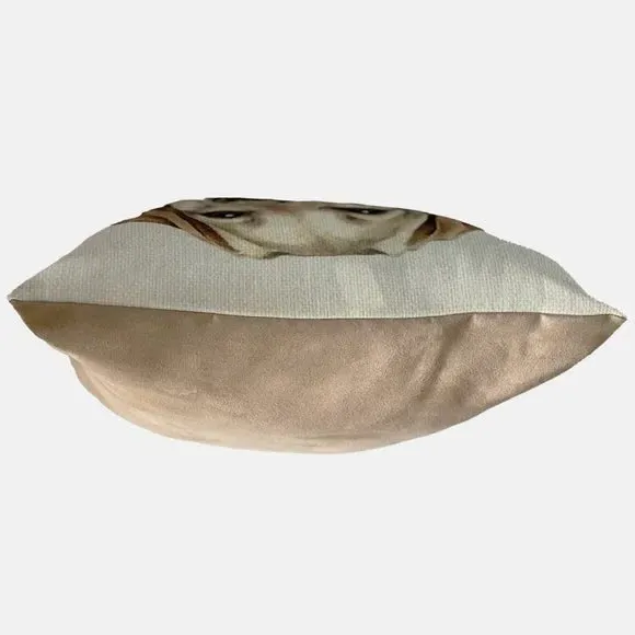 Square Cushion with Pet Print - Gold, Polyester