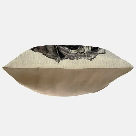 Square Cushion with Pet Print - Grey, Polyester