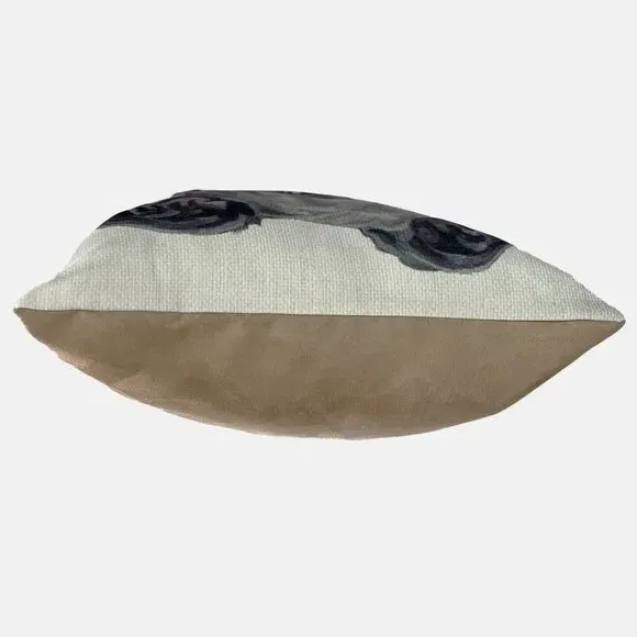 Square Cushion with Pet Print - Grey, Polyester