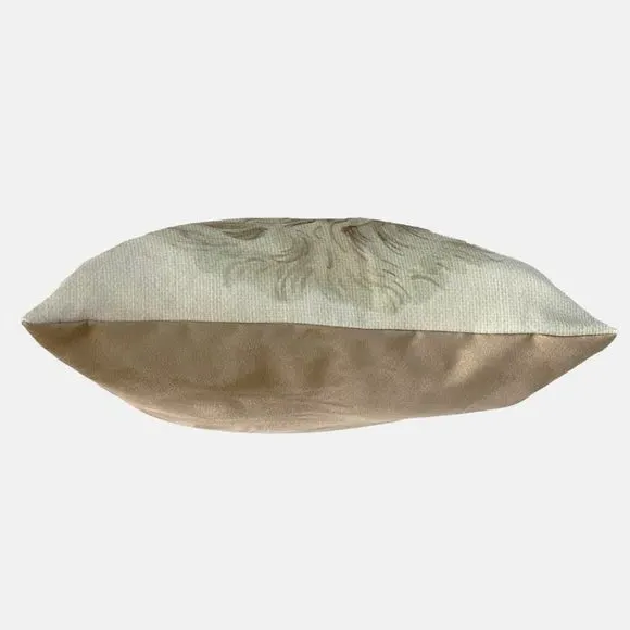 Square Cushion with Pet Print - White, Polyester