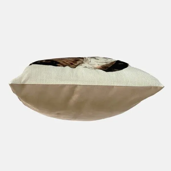 Square Cushion with Print - Brown, Polyester