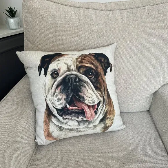 Square Cushion with Print - Brown, Polyester image