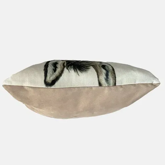 Square Cushion with Print - Grey, Polyester