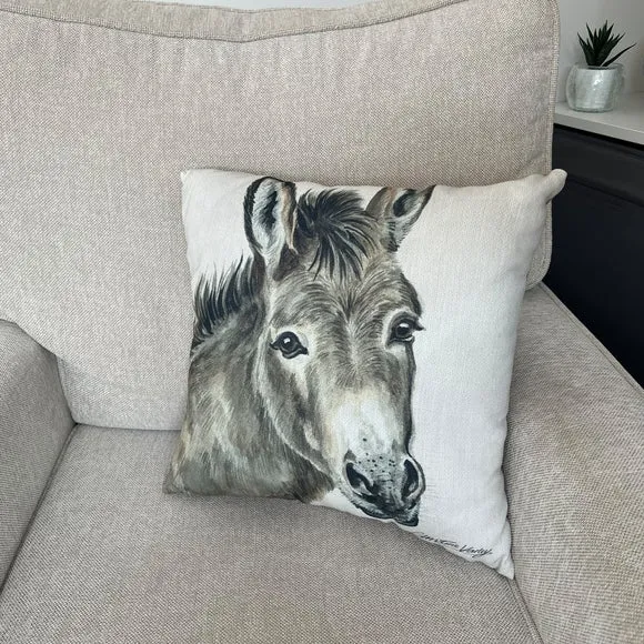 Square Cushion with Print - Grey, Polyester image