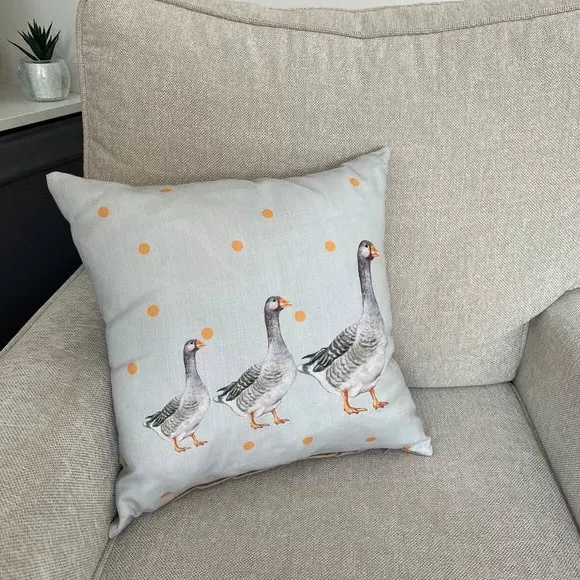 Square Cushion with Print - Grey, Polyester image