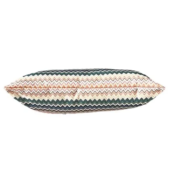 Square Cushion with Zig Zag Print - Multicolor
