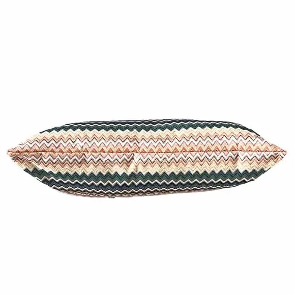 Square Cushion with Zig Zag Print - Multicolor