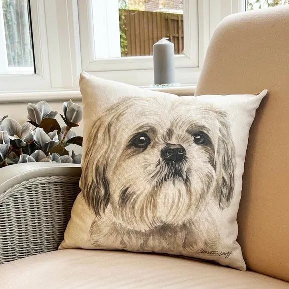 Square Cushion with Zip Closure - Cream, Suede image