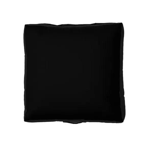 Square Floor Cushion Outdoor - Black, Fabric
