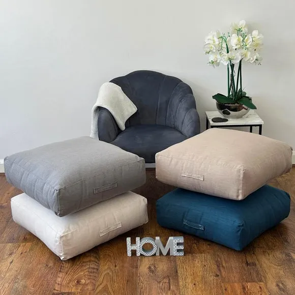 Square Floor Cushion with Handle - Cream
