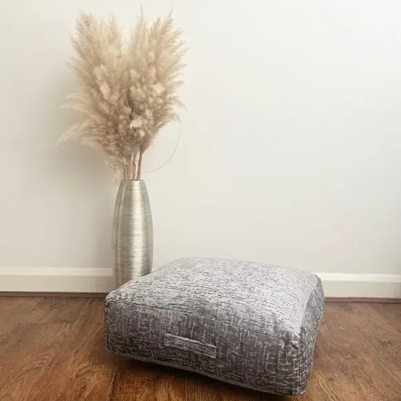 Square Floor Cushion with Handle - Silver image