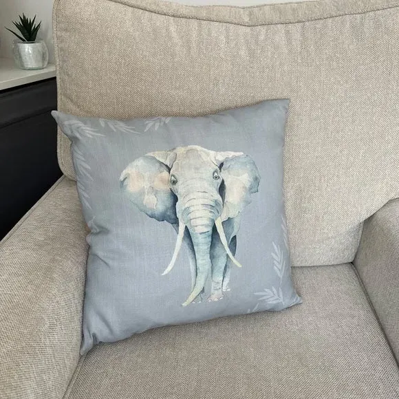 Square Scatter Cushion with Print - Grey, Polyester image