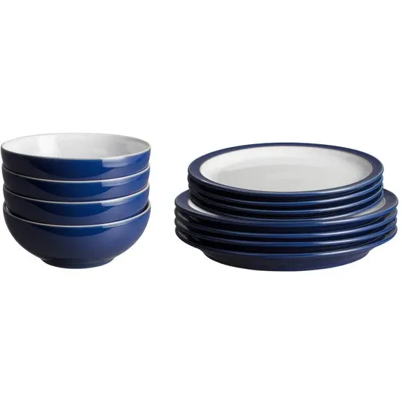 12-Piece Dinner Set - Dark Blue, Stoneware
