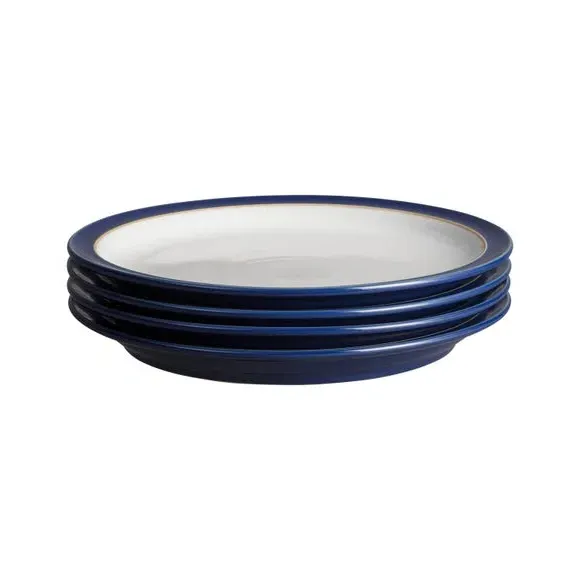 4-Piece Dinner Plate Set - Blue, Stoneware