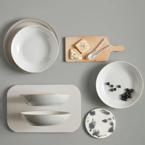 Pasta Bowl with Textured Glaze - Grey, Stoneware