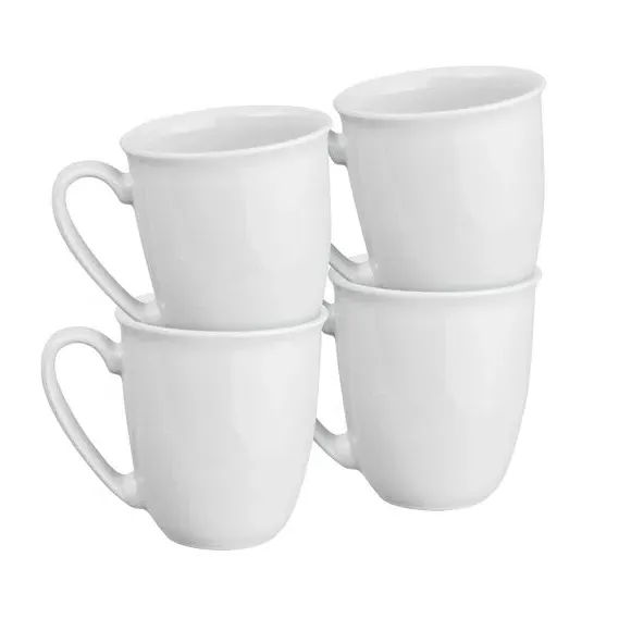 Set of 4 Mugs - Stone White, Stoneware image