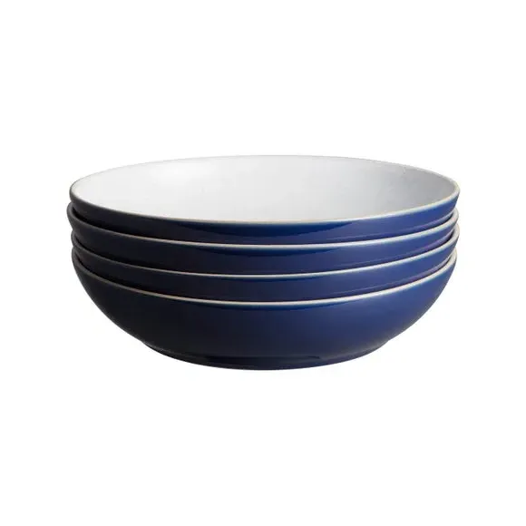 Set of 4 Pasta Bowls - Blue, Stoneware