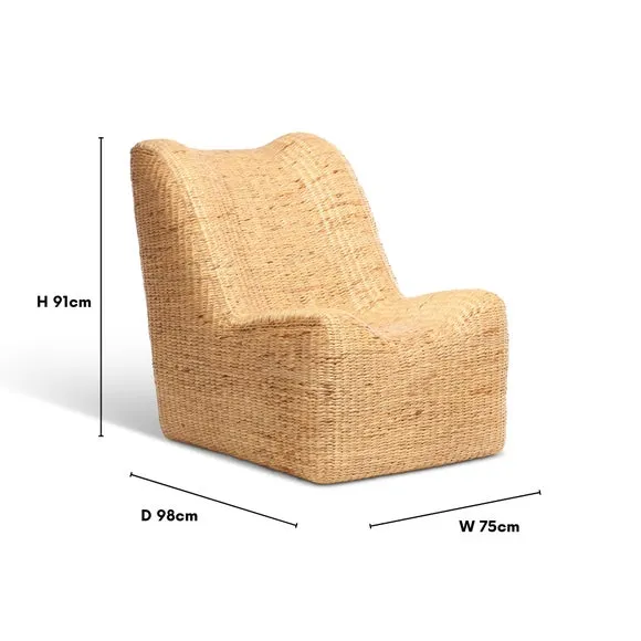 Armless Chair Hand-Woven - Natural, Rattan