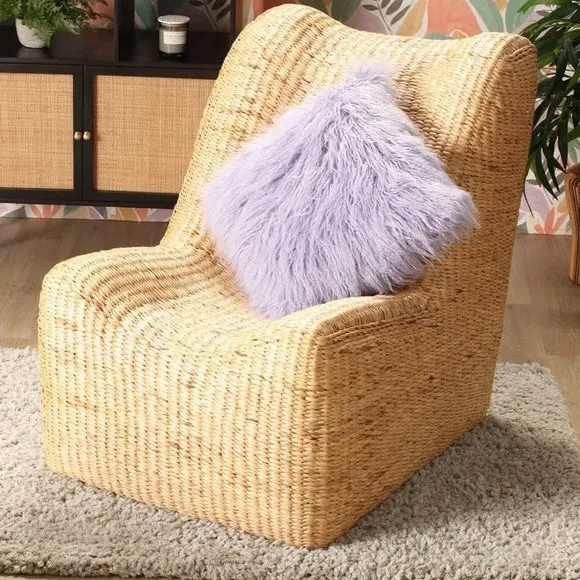 Armless Chair Hand-Woven - Natural, Rattan