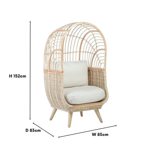 Cocoon Chair Hand-Woven - Natural, Rattan