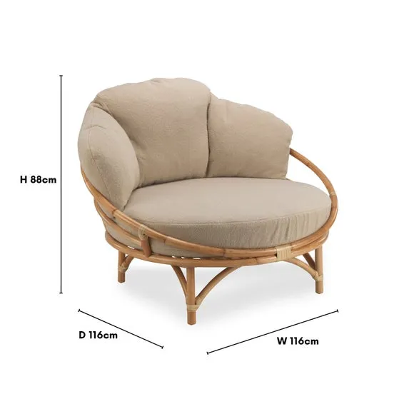Cuddle Chair with Cushion - Natural, Rattan