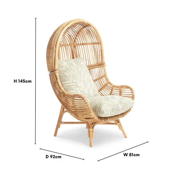 Hood Style Chair - Natural, Rattan
