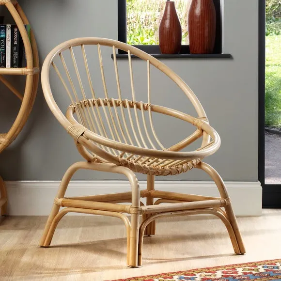 Moon Rattan Chair - Natural, Natural Rattan