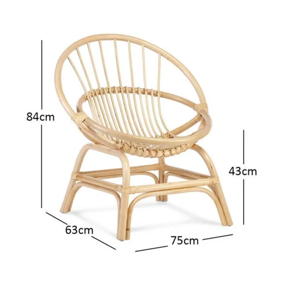 Moon Rattan Chair - Natural, Natural Rattan