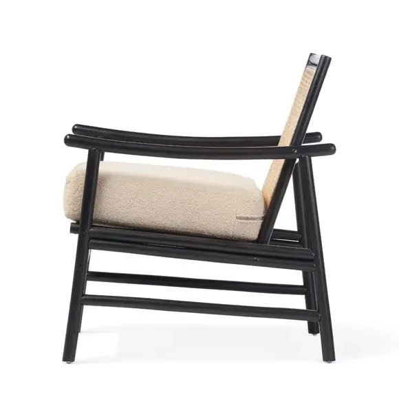 Occasional Chair with Boucle Cushion - Black