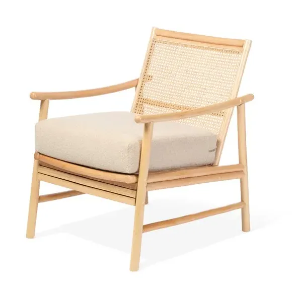 Occasional Chair with Boucle Cushion - Natural