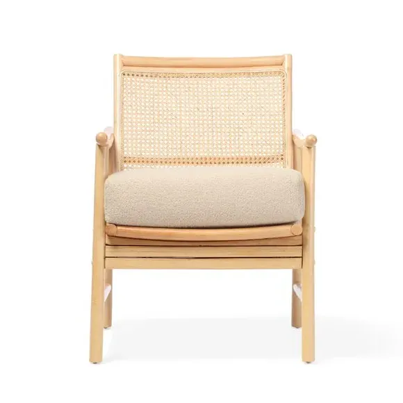 Occasional Chair with Boucle Cushion - Natural