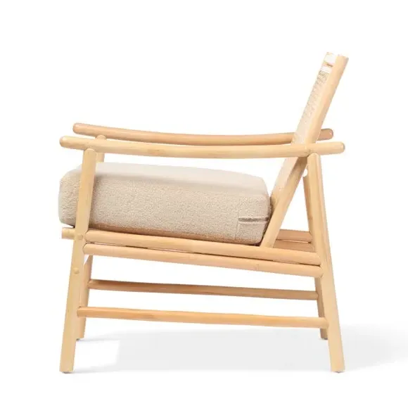 Occasional Chair with Boucle Cushion - Natural