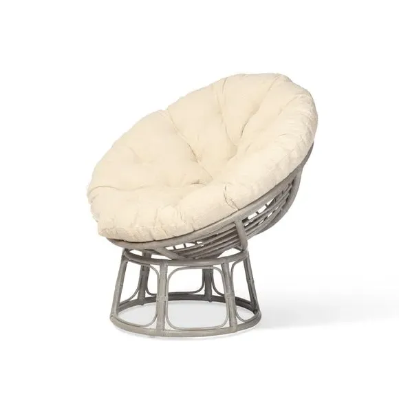 Papasan Chair with Cushion - Grey, Rattan