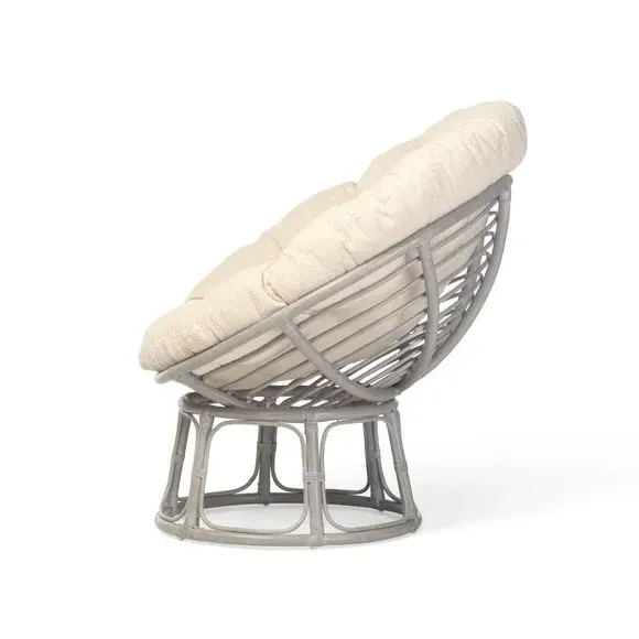 Papasan Chair with Cushion - Grey, Rattan