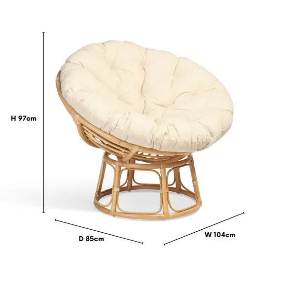 Papasan Chair with Cushion - Natural, Rattan