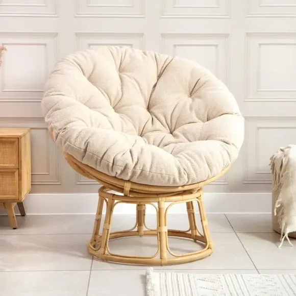 Papasan Chair with Cushion - Natural, Rattan image