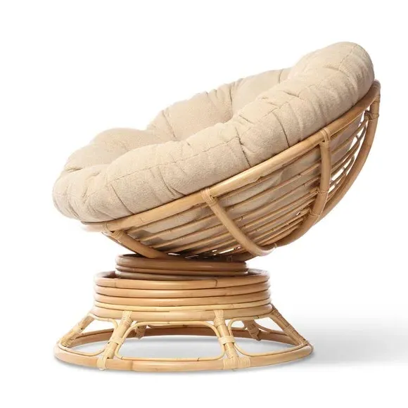 Papasan Rocking Chair with Swivel - Natural, Rattan