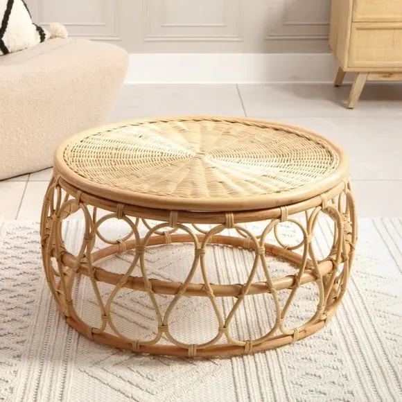 Round Coffee Table - Natural, Rattan