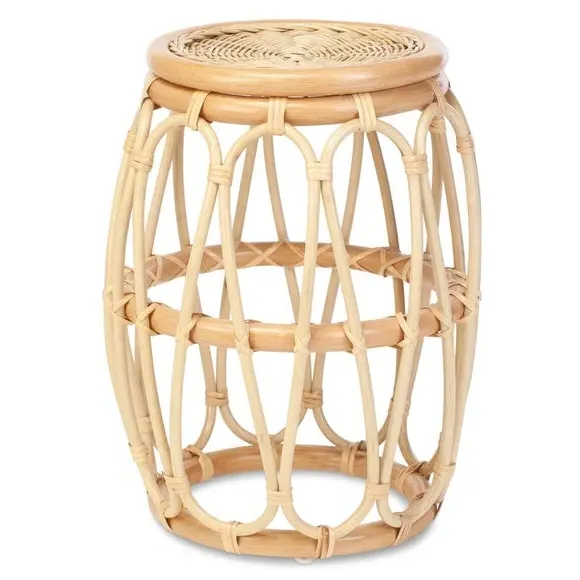 Round Side Table - Natural, Rattan