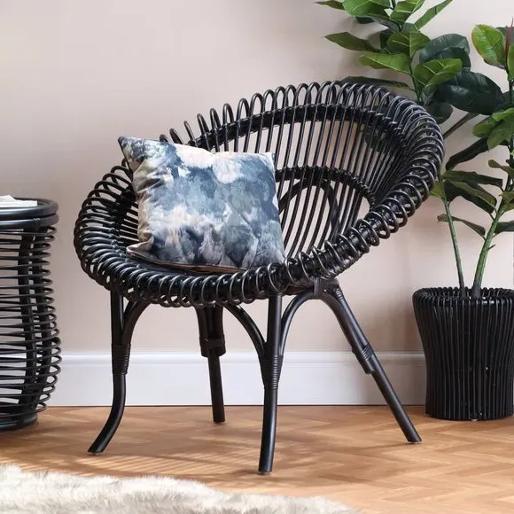 Shanghai Rattan Chair - Black, Rattan