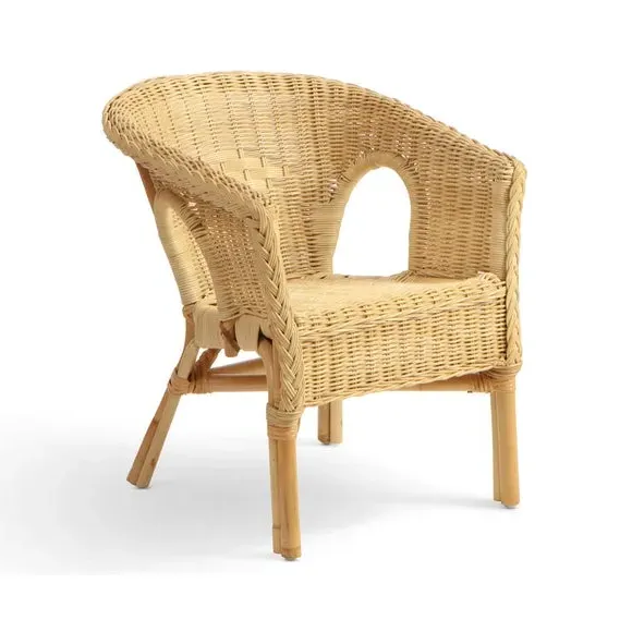 Small Wicker Chair Stackable - Natural, Rattan