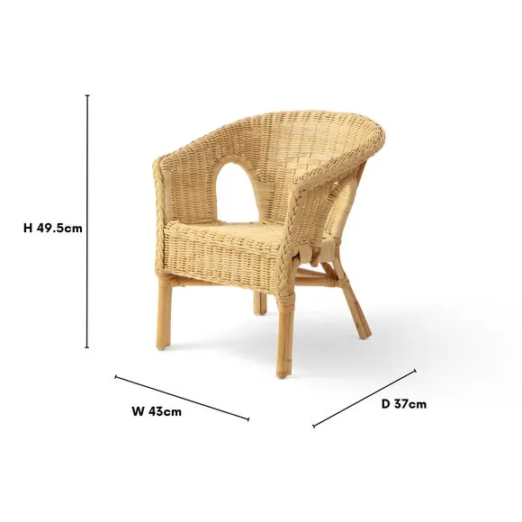 Small Wicker Chair Stackable - Natural, Rattan
