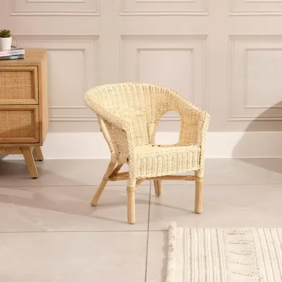 Small Wicker Chair Stackable - Natural, Rattan image